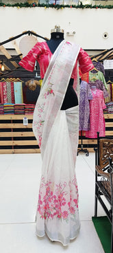 Silk linen saree